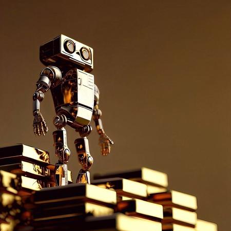 ai generated robot gold golden 7905855